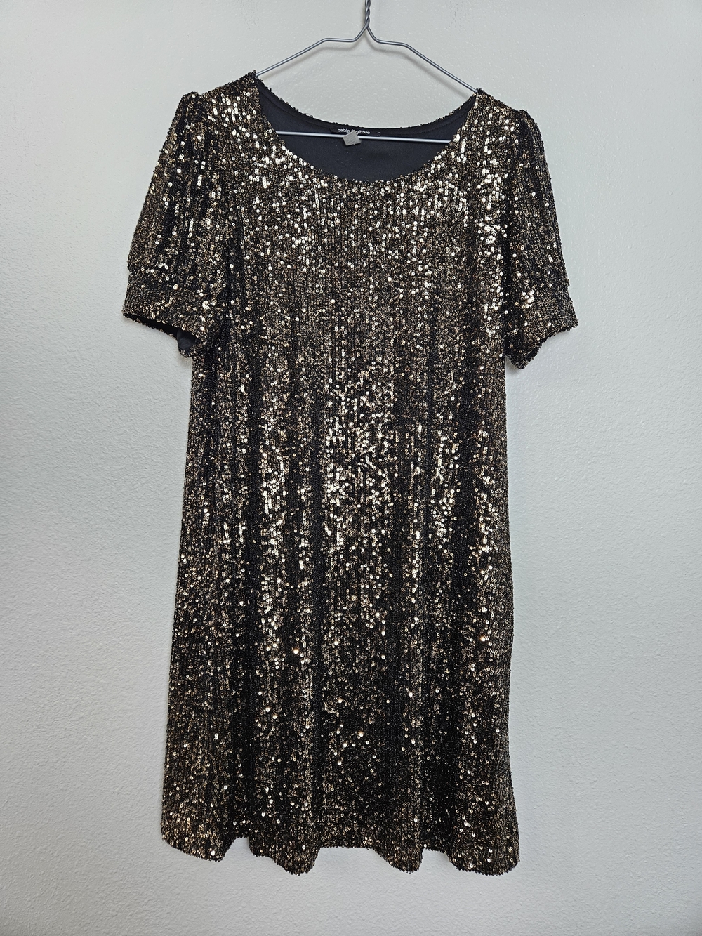 Cable & Gauge Metallic Bronze Sequin Midi Dress Size M